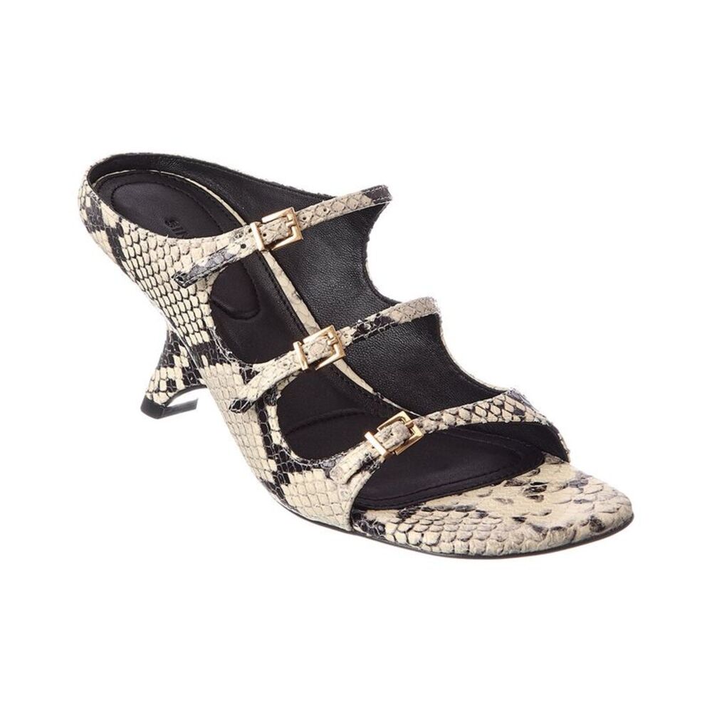 Simkhai River Snake-Embossed Leather Mule, White